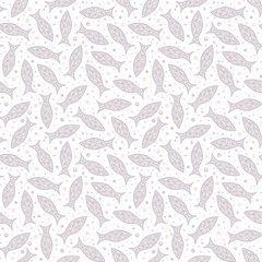 Fototapeta premium Vector seamless pattern with hand drawn geometric fishes.