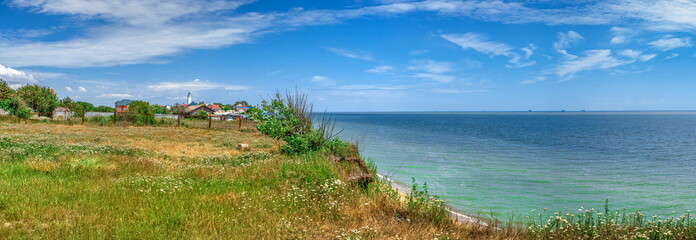 Deserted beach in Sanzheyka, Ukraine