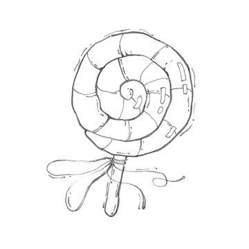 recommend clip art: Sweet lollipop. Merry Christmas Coloring page. Black and white background. Coloring page for kids.