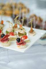 Catering and guest meals during the event. Quick mini snacks in a special beautiful dish.