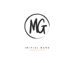 M G MG Beauty vector initial logo, handwriting logo of initial signature, wedding, fashion, jewerly, boutique, floral and botanical with creative template for any company or business.