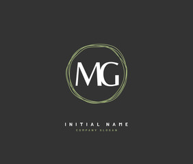 M G MG Beauty vector initial logo, handwriting logo of initial signature, wedding, fashion, jewerly, boutique, floral and botanical with creative template for any company or business.
