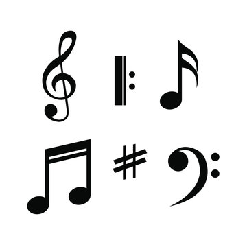 Set of music notes vector Illustration