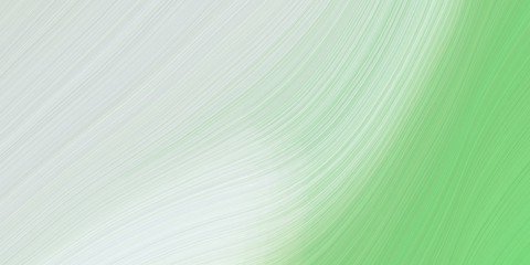 elegant curvy swirl waves background design with light gray, pastel green and light green color