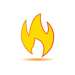 Burn, fire, flame icon . Design template vector