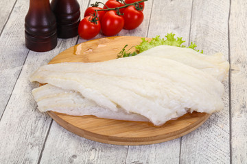 Raw halibut fillet