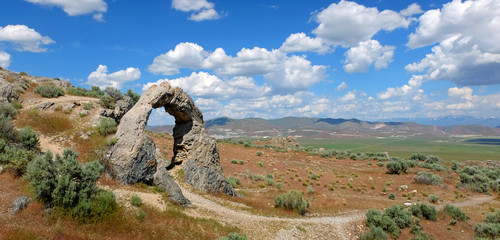The Chinese Arch, Utah .The arch pays homage to the thousands of Chinese workers who helped build...
