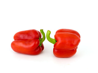 Red peppers on a white background