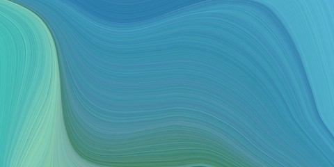 modern waves background illustration with steel blue, medium aqua marine and sea green color