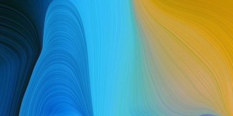 contemporary waves design with peru, dodger blue and very dark blue color