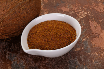 Coconut brown sugar in the bowl