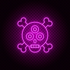 Alien, skull, vector, neon icon illustration isolated vector sign symbol - insurance icon vector black - Vector