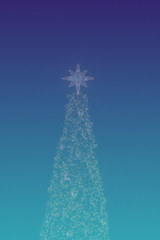 Blurred Christmas tree on night background.Christmas tree as symbol of Merry Christmas holiday celebration. 