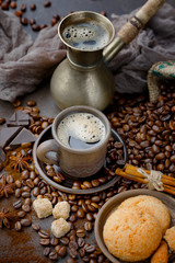 Black coffeeblack, brown, background, drink, cup, coffee, food, old, table, white, hot, traditional, breakfast, beverage, aroma, espresso, caffeine, mug, cafe, dark, text on an old background in a cup