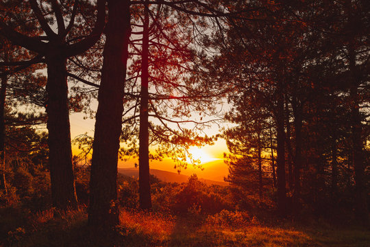 Sunset on the Monte Limbara in Sardinia