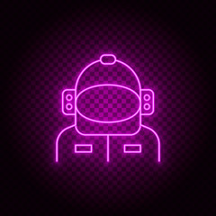 Space suit, vector, neon icon illustration isolated vector sign symbol - insurance icon vector black - Vector