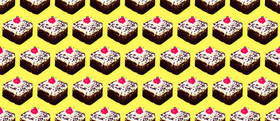 Seamless pattern. Sweet choco cake.Use for print