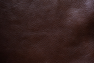 Dark full grain choco brown leather texture