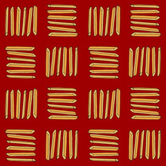 Fried potatoes. Seamless pattern. hand drawn vector illustration.  french fries. doodles or cartoon style.