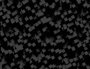 Black squares abstract background in perspective, 3d Rendering