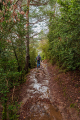 Obraz premium A boy in Broto mountain,Spain