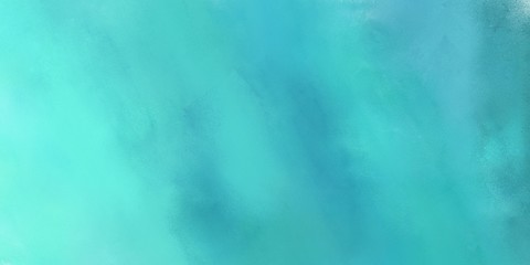 elegant painted vintage background illustration with medium turquoise, aqua marine and blue chill colors and space for text or image. can be used as header or banner