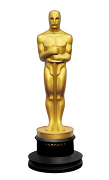 Oscar statue illustration on white background