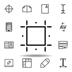 print guides, crop icon. Can be used for web, logo, mobile app, UI, UX