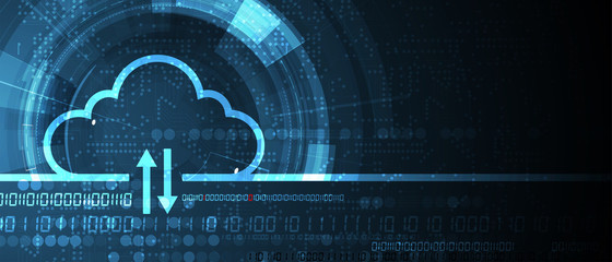 Cloud technology. Integrated digital web concept background