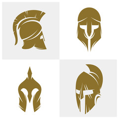 Set of Spartan Logo Design Vector Template, Spartan Helmet Logo Concept, Emblem, Concept Design, Creative Symbol, Icon