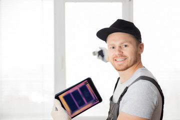 Master test upvc window thermal image of heat leak through