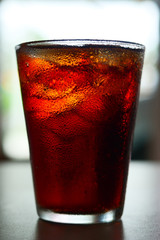 soft drink in a drinking glass