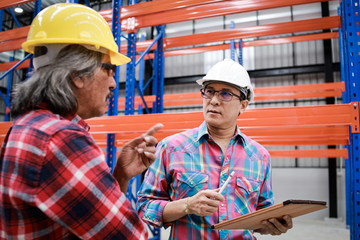 Asian Engineer man working in building factory