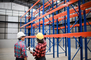 Asian Engineer man working in building factory