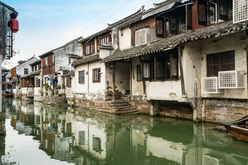 Fototapeta na wymiar Scenery of Zhouzhuang Ancient Town, Suzhou, China