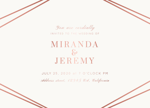 WEDDING Invitations Rose Gold Vector