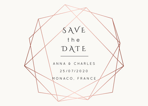 WEDDING Invitations Rose Gold Vector