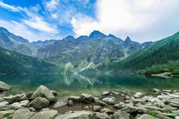 Morskie Oko, Tatra mountains, Poland. Eye of the Sea lake in High Tatras, poland side of the massif