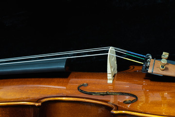Fototapeta na wymiar Close up of wooden violin
