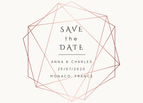 WEDDING Invitations Rose Gold Vector