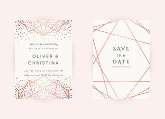 WEDDING Invitations Rose Gold Vector