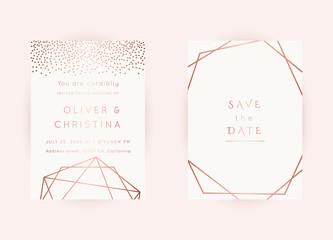 WEDDING Invitations Rose Gold Vector