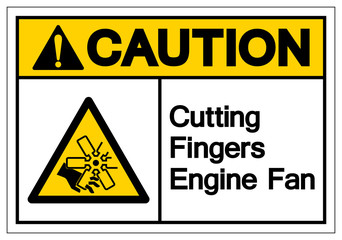 Caution Cutting of Fingers Or Hand Engine Fan Symbol Sign, Vector Illustration, Isolate On White Background Label .EPS10