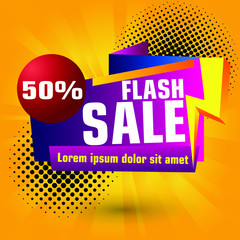 Flash Sale Design for business. Discount Banner Promotion Template. Flash Sale banner template design vector