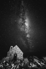 Star gazing at the Church of the Good Shepherd , lake Tekapo, New Zealand	
