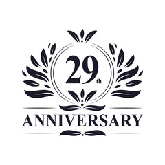 29 years Anniversary logo, luxurious 29th Anniversary design celebration.
