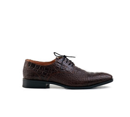 Dark brown Men's Oxfords shoes from crocodile leather