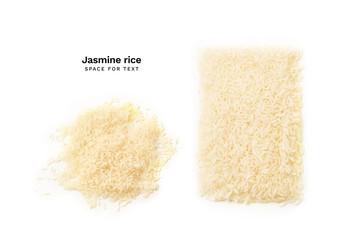 Jasmine rice isolated on white background