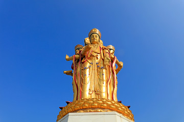 Fototapeta na wymiar Bodhi Island Chaoyang Bodhisattva sculpture, Tangshan City, Hebei, China.