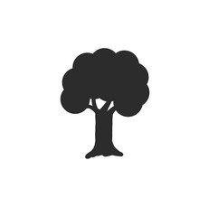 silhouette of tree icon on white background